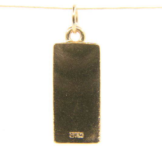 Vintage 9ct Gold Hallmarked Ingot Pendant Solid Gold Collectable