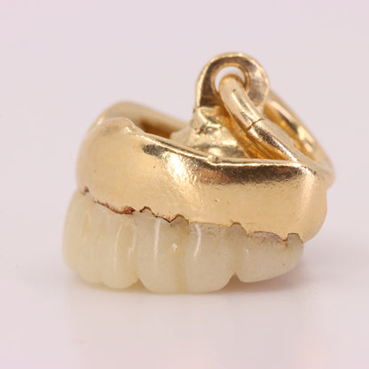 Vintage 18ct Yellow Gold Denture Teeth Charm Pendant Novelty Dental Collectible