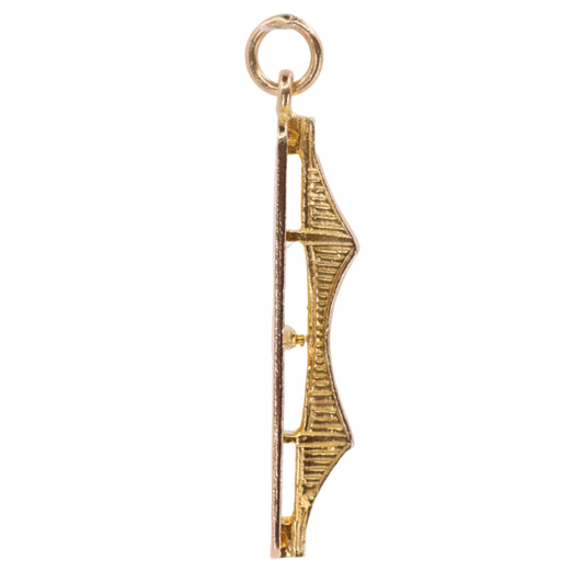 Vintage 9ct Hallmarked Gold Forth Bridge Charm Pendant Scottish Landmark Gift