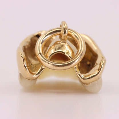 Vintage 18ct Yellow Gold Denture Teeth Charm Pendant Novelty Dental Collectible