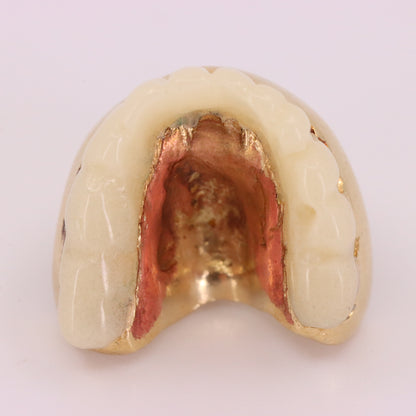 Vintage 18ct Yellow Gold Denture Teeth Charm Pendant Novelty Dental Collectible