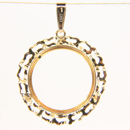 Vintage 9ct Gold Hallmarked Full Sovereign Coin Holder Pendant