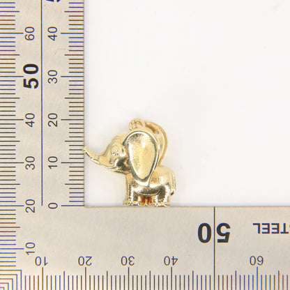 Vintage 9ct Gold Hallmarked Elephant Charm Pendant Trunk Up