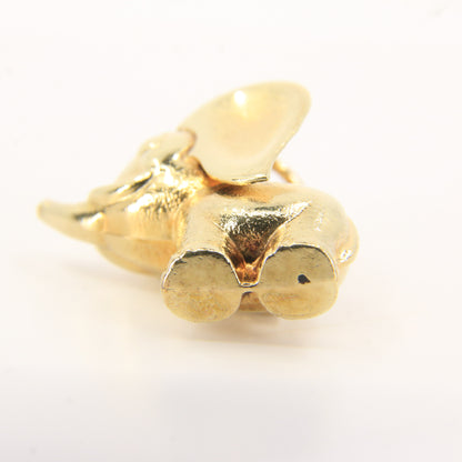 Vintage 9ct Gold Hallmarked Elephant Charm Pendant Trunk Up