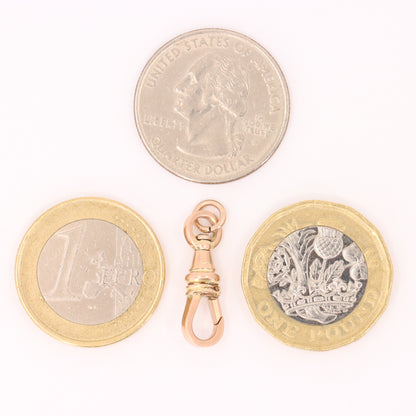 Antique 9ct Rose Gold Swivel Albert Dog Clip Clasp Charm Holder Jewellery Making