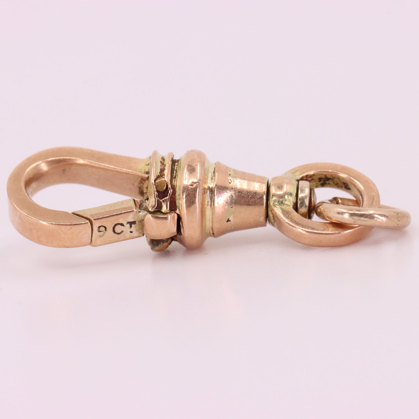 Antique 9ct Rose Gold Swivel Albert Dog Clip Clasp Charm Holder Jewellery Making