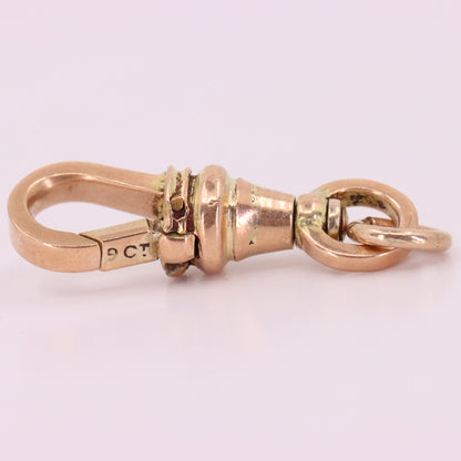 Antique 9ct Rose Gold Swivel Albert Dog Clip Clasp Charm Holder Jewellery Making