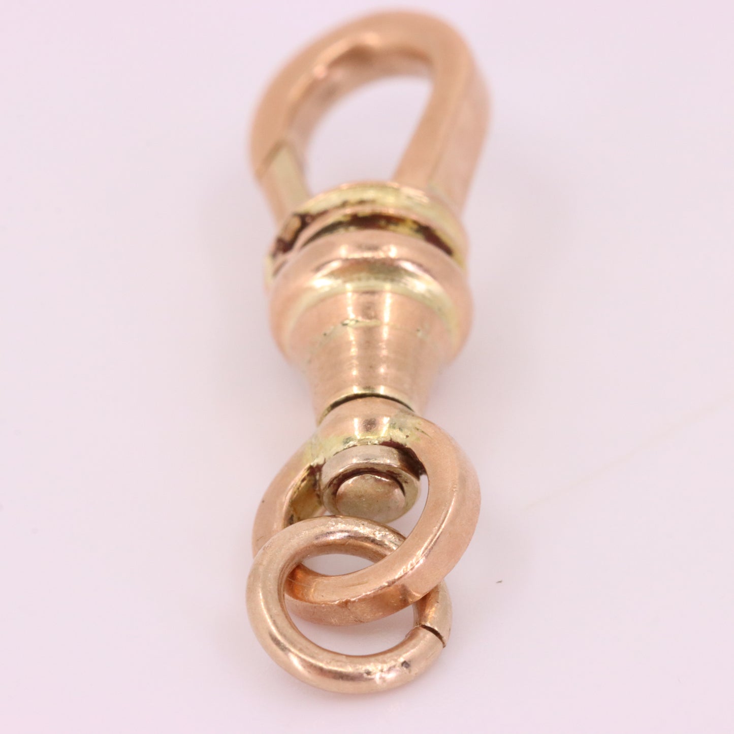 Antique 9ct Rose Gold Swivel Albert Dog Clip Clasp Charm Holder Jewellery Making