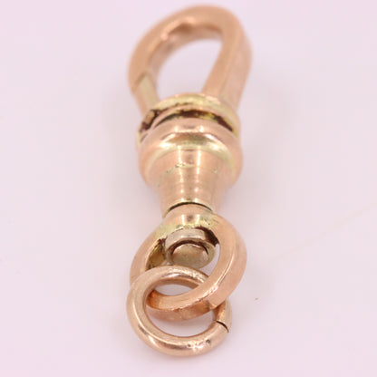 Antique 9ct Rose Gold Swivel Albert Dog Clip Clasp Charm Holder Jewellery Making