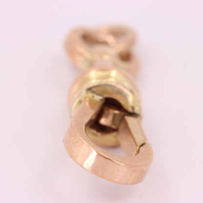 Antique 9ct Rose Gold Swivel Albert Dog Clip Clasp Charm Holder Jewellery Making