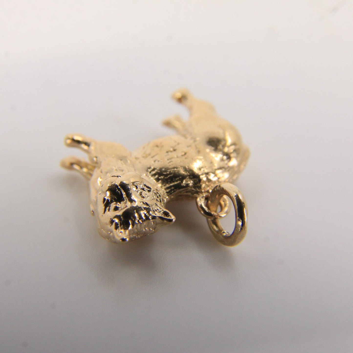 Vintage 9ct Gold Hallmarked Cat Charm Pendant Collectable