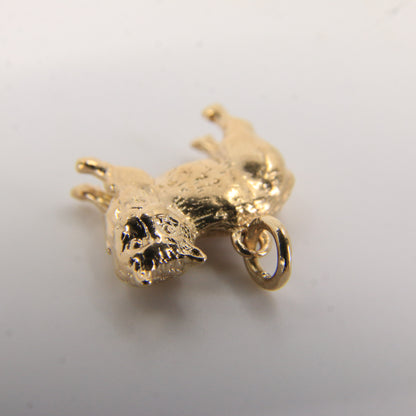 Vintage 9ct Gold Hallmarked Cat Charm Pendant Collectable