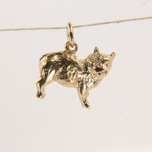 Vintage 9ct Gold Hallmarked Cat Charm Pendant Collectable