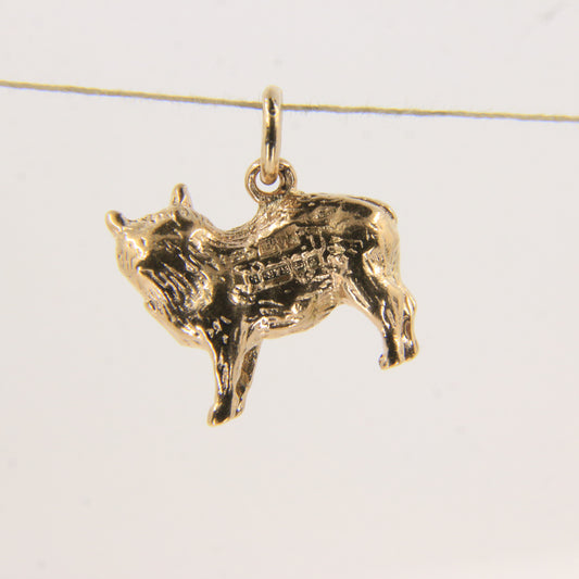 Vintage 9ct Gold Hallmarked Cat Charm Pendant Collectable
