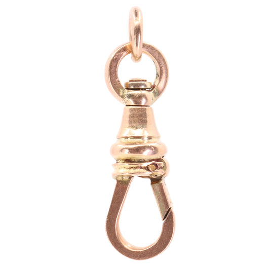 Antique 9ct Rose Gold Swivel Albert Dog Clip Clasp Charm Holder Jewellery Making