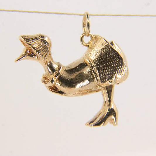 Vintage 9ct Gold Hallmarked Mother Hen Charm Pendant Articulated
