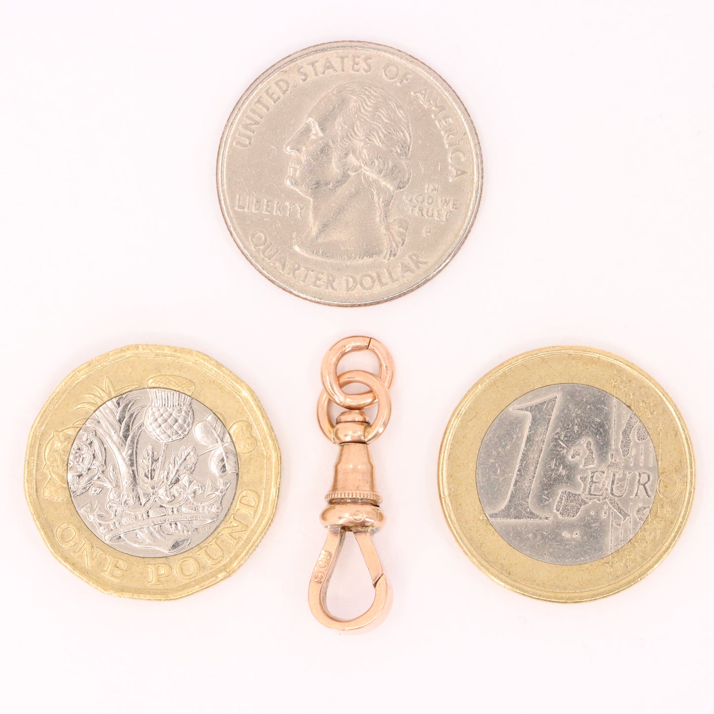 Antique 9ct Rose Gold Albert Dog Clip Clasp Thick Charm Holder Jewellery Finding