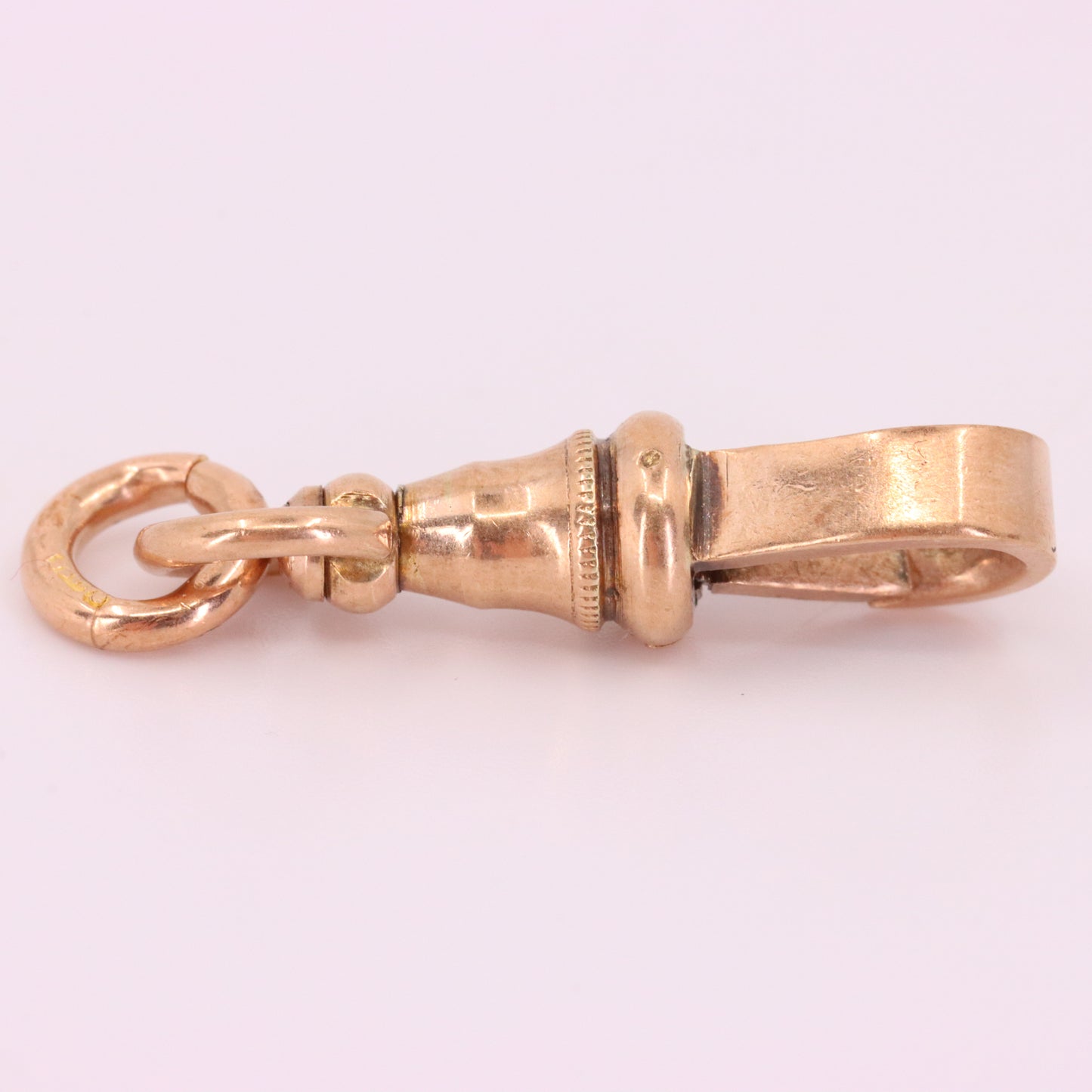Antique 9ct Rose Gold Albert Dog Clip Clasp Thick Charm Holder Jewellery Finding