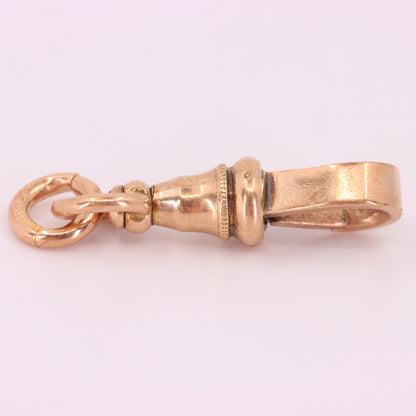 Antique 9ct Rose Gold Albert Dog Clip Clasp Thick Charm Holder Jewellery Finding