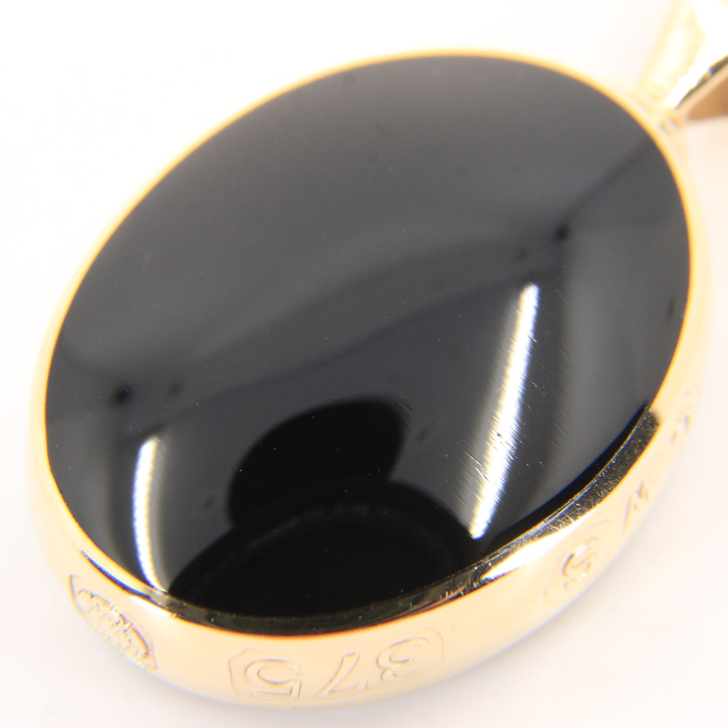 Vintage 9ct Gold Large Hallmarked Millennium 2000 Azurite Malachite Onyx Pendant