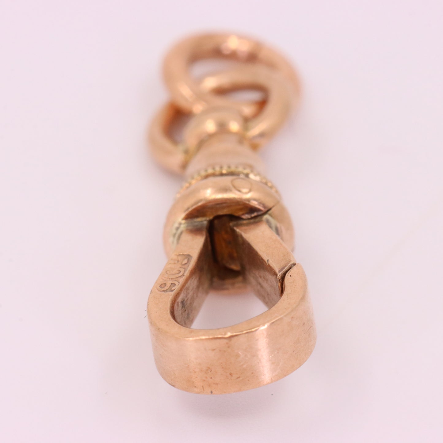 Antique 9ct Rose Gold Albert Dog Clip Clasp Thick Charm Holder Jewellery Finding