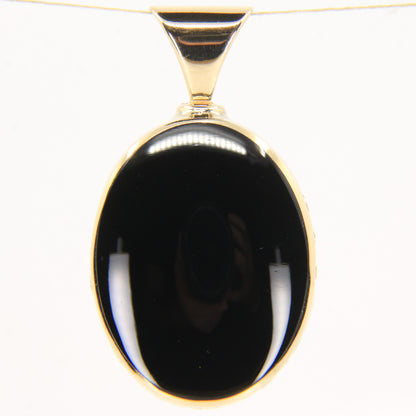 Vintage 9ct Gold Large Hallmarked Millennium 2000 Azurite Malachite Onyx Pendant
