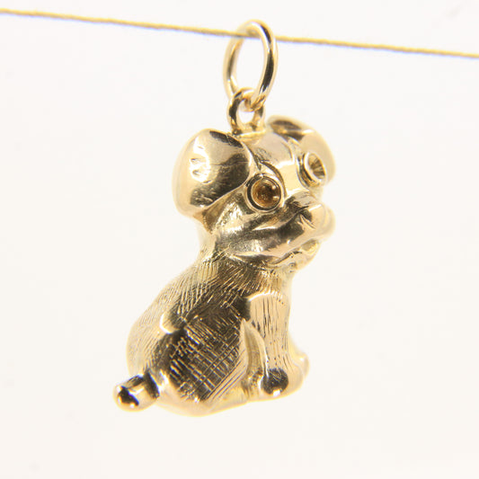 Vintage 9ct Gold Hallmarked Dog Charm Pendant Coronation Year