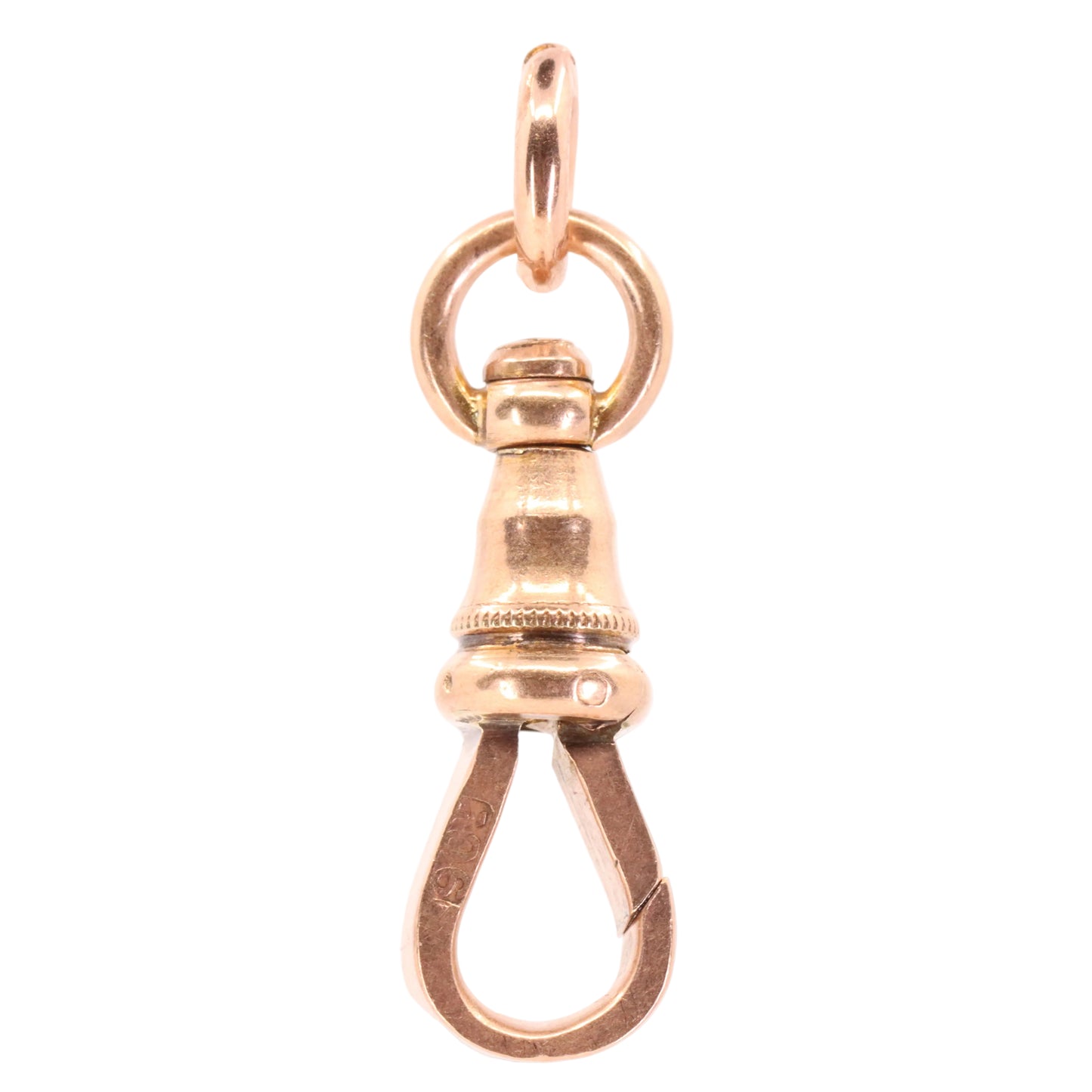 Antique 9ct Rose Gold Albert Dog Clip Clasp Thick Charm Holder Jewellery Finding