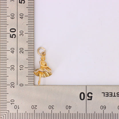 Vintage 9ct Hallmarked Gold Ballerina Dancer Woman Charm Ballet Pendant Gift