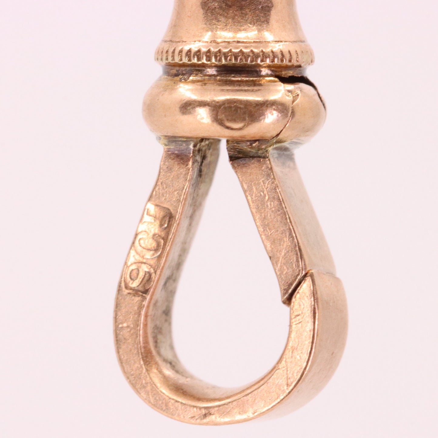 Antique 9ct Rose Gold Albert Dog Clip Clasp Thick Charm Holder Jewellery Finding