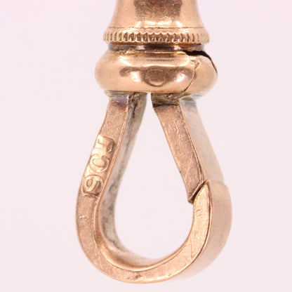 Antique 9ct Rose Gold Albert Dog Clip Clasp Thick Charm Holder Jewellery Finding