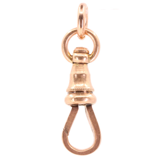 Antique 9ct Rose Gold Albert Dog Clip Clasp Thick Charm Holder Jewellery Finding