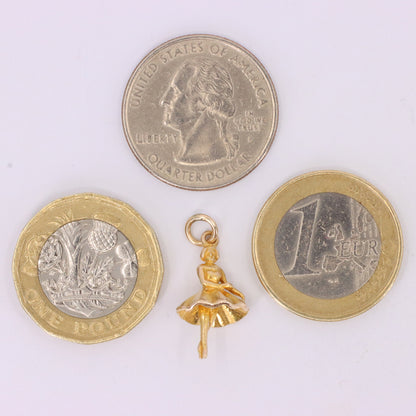 Vintage 9ct Hallmarked Gold Ballerina Dancer Woman Charm Ballet Pendant Gift