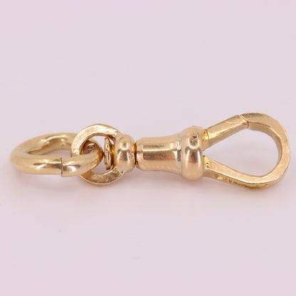 Antique 9ct Hallmarked Yellow Gold Dog Clip Clasp Jewellery Finding Charm Holder
