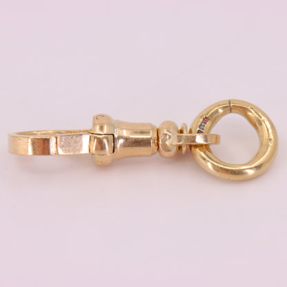 Antique 9ct Hallmarked Yellow Gold Dog Clip Clasp Jewellery Finding Charm Holder