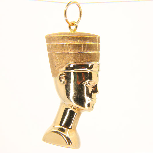 Large Vintage 9ct Gold Cleopatra Egypt Pendant Charm 9 Carat Hallmarked Boxed