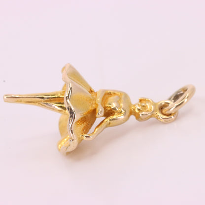 Vintage 9ct Hallmarked Gold Ballerina Dancer Woman Charm Ballet Pendant Gift