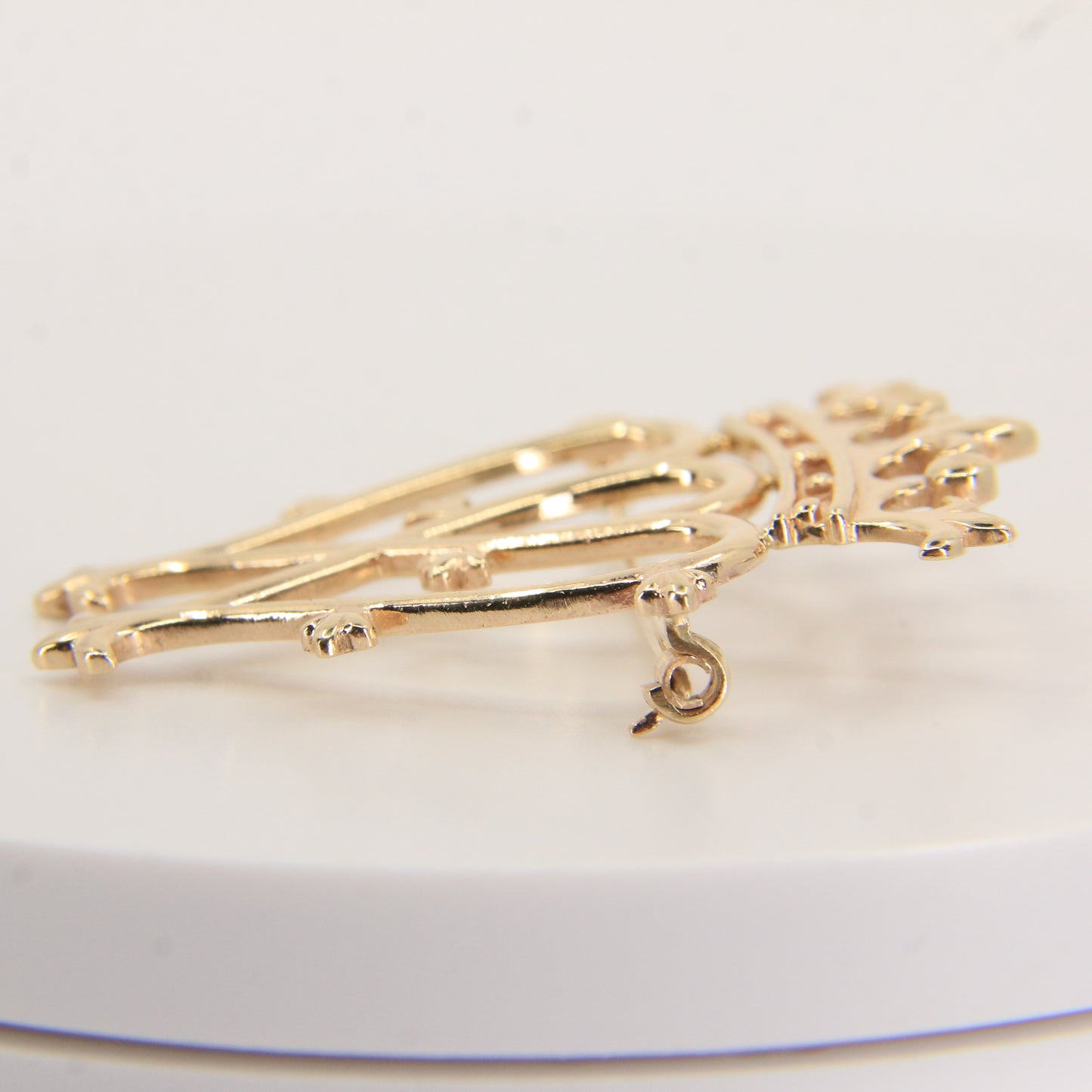 Vintage 9ct Hallmarked Luckenbooth Brooch Solid Gold Crown Heart