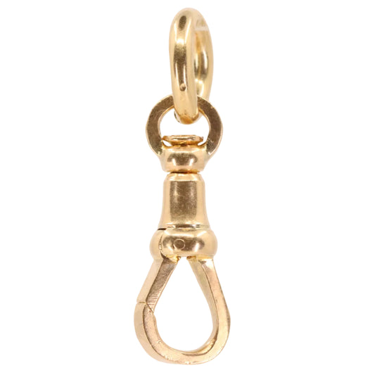 Antique 9ct Hallmarked Yellow Gold Dog Clip Clasp Jewellery Finding Charm Holder
