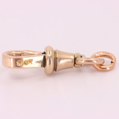 Antique 9ct Rose Gold Dog Clip Clasp Jewellery Finding Charm Handpicked Gift