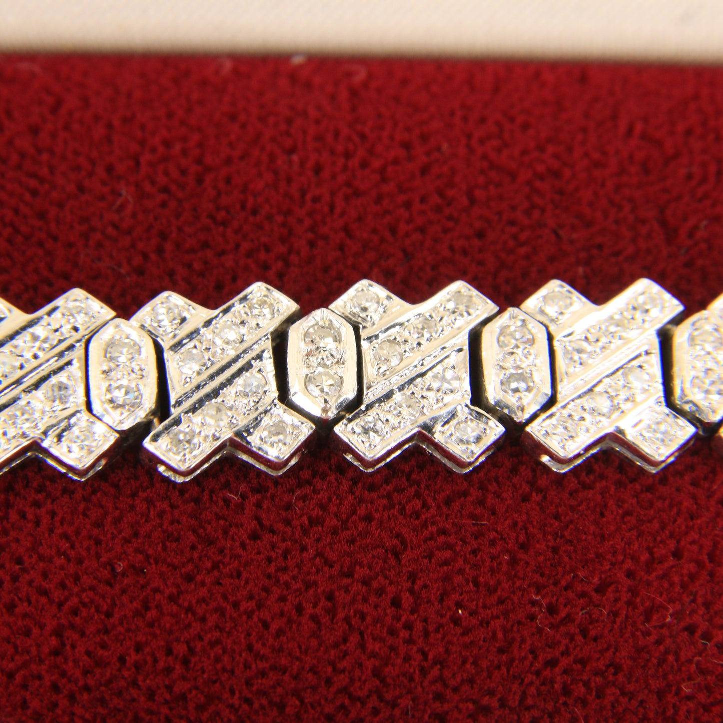 Vintage 18ct White Gold 2ct Diamond Bracelet 7.5" Hallmarked Gift Boxed