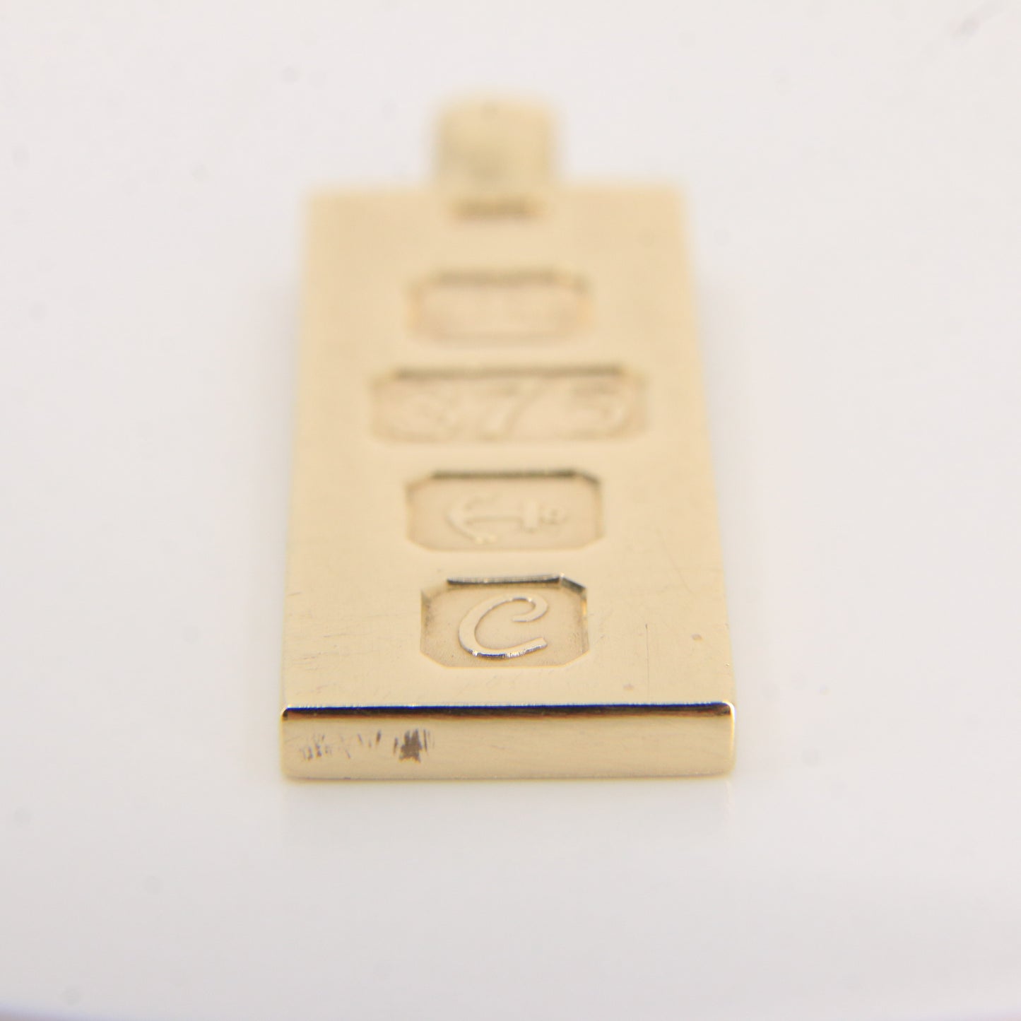 Vintage 9ct Hallmarked Yellow Gold 1977 Ingot Pendant 0.55oz Smooth Bar