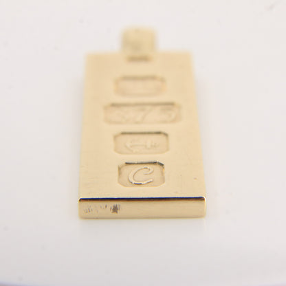 Vintage 9ct Hallmarked Yellow Gold 1977 Ingot Pendant 0.55oz Smooth Bar