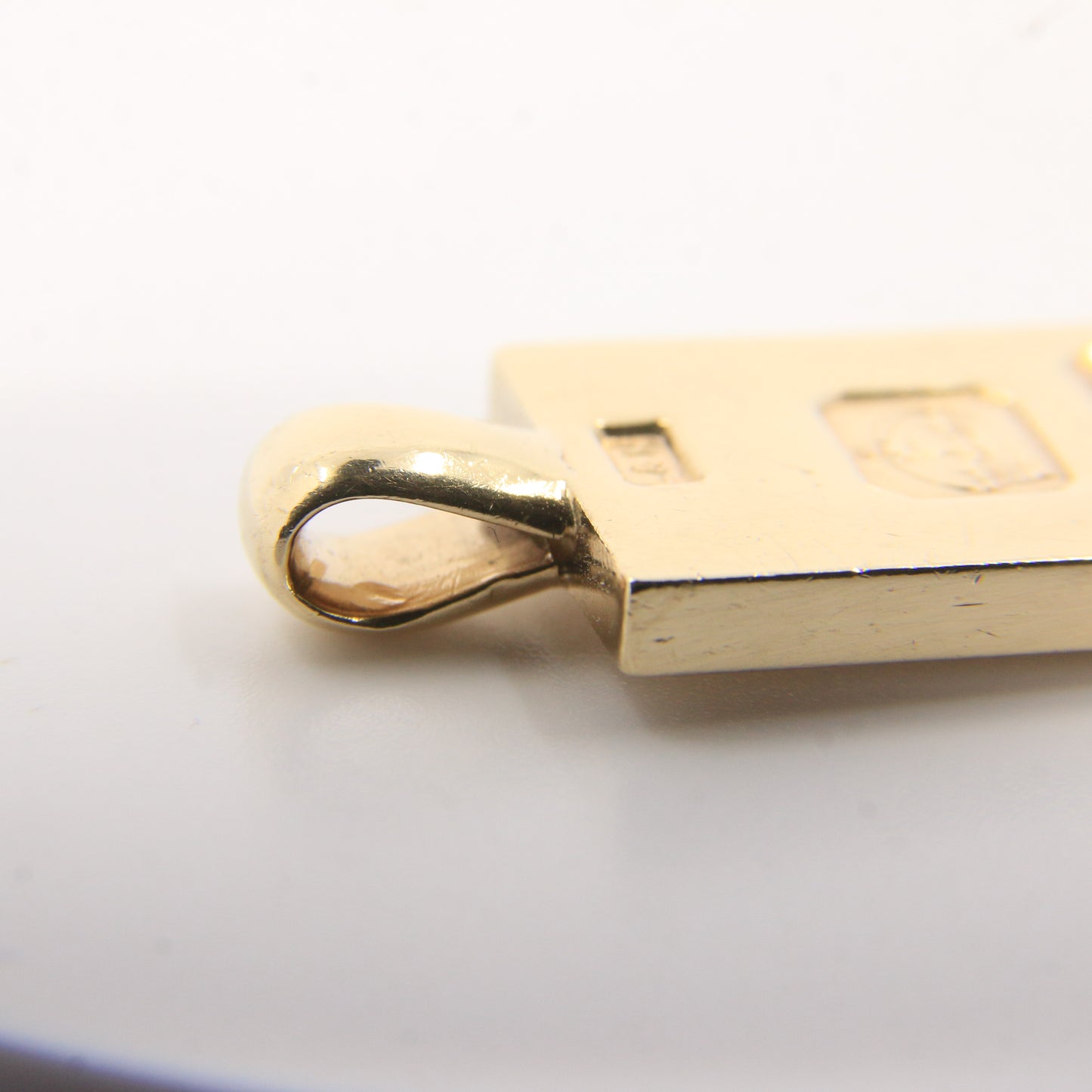 Vintage 9ct Hallmarked Yellow Gold 1977 Ingot Pendant 0.55oz Smooth Bar