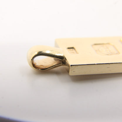 Vintage 9ct Hallmarked Yellow Gold 1977 Ingot Pendant 0.55oz Smooth Bar