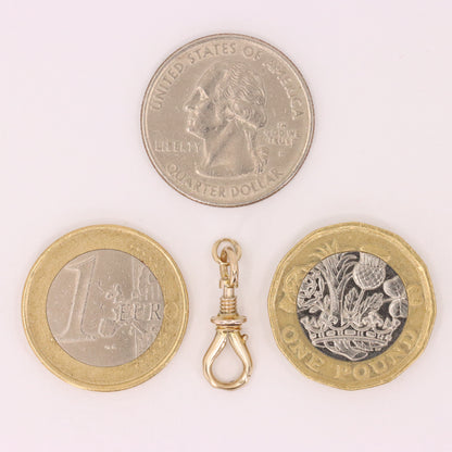 Antique 9ct Yellow Gold Swivel Open Screw Dog Clip Clasp Jewellery Finding Gift