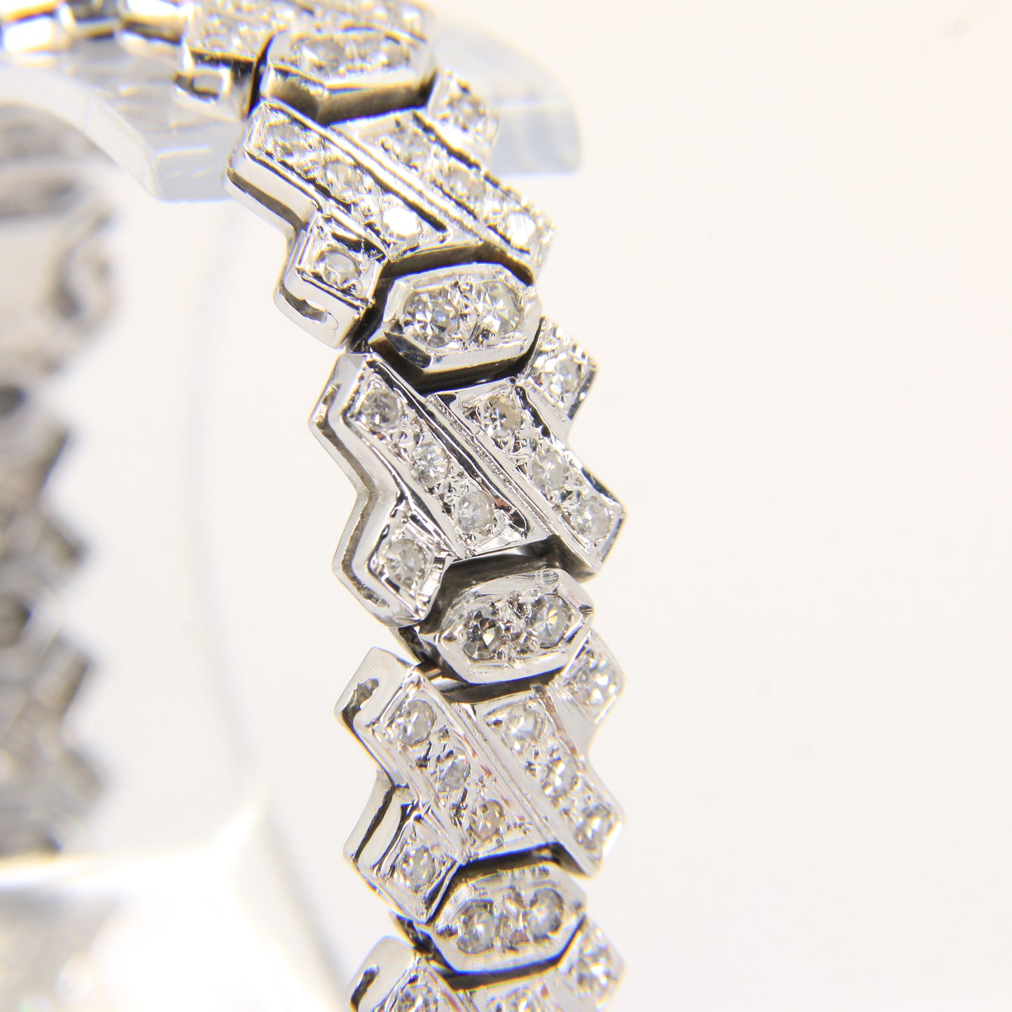 Vintage 18ct White Gold 2ct Diamond Bracelet 7.5" Hallmarked Gift Boxed