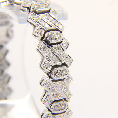 Vintage 18ct White Gold 2ct Diamond Bracelet 7.5" Hallmarked Gift Boxed