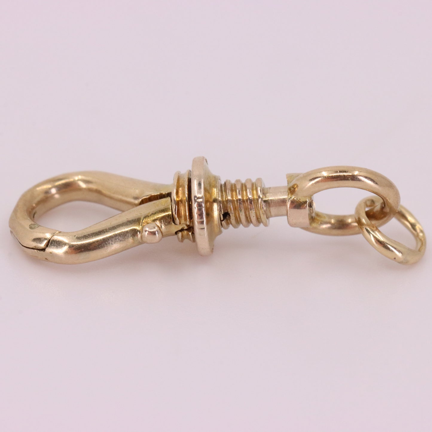 Antique 9ct Yellow Gold Swivel Open Screw Dog Clip Clasp Jewellery Finding Gift