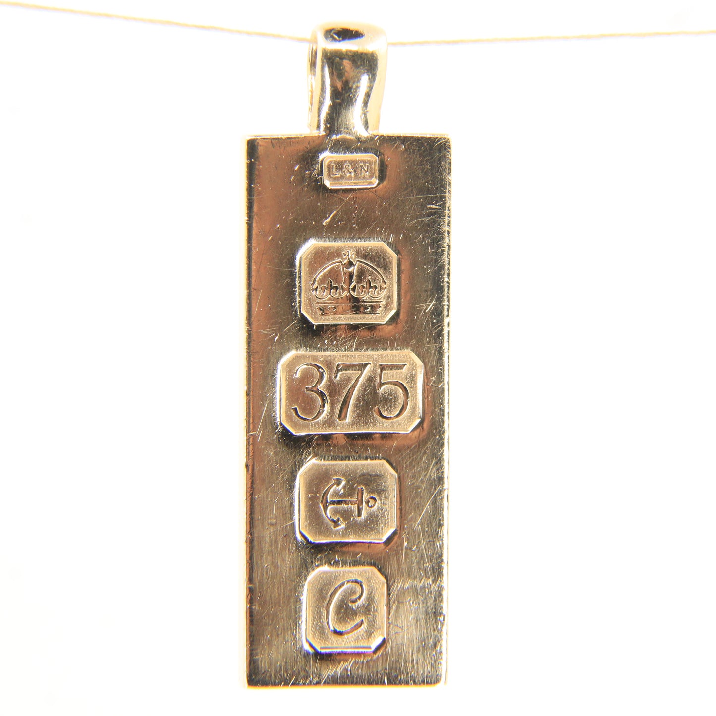 Vintage 9ct Hallmarked Yellow Gold 1977 Ingot Pendant 0.55oz Smooth Bar